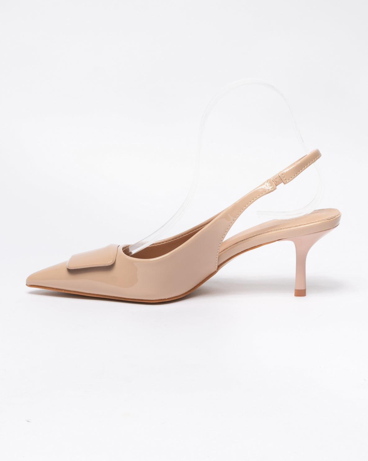 Decolettè slingback effetto Lucido - Beige