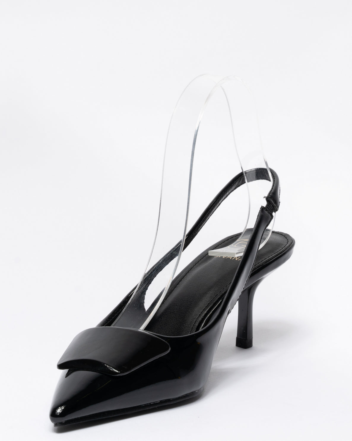 Decolettè slingback effetto Lucido - Nero