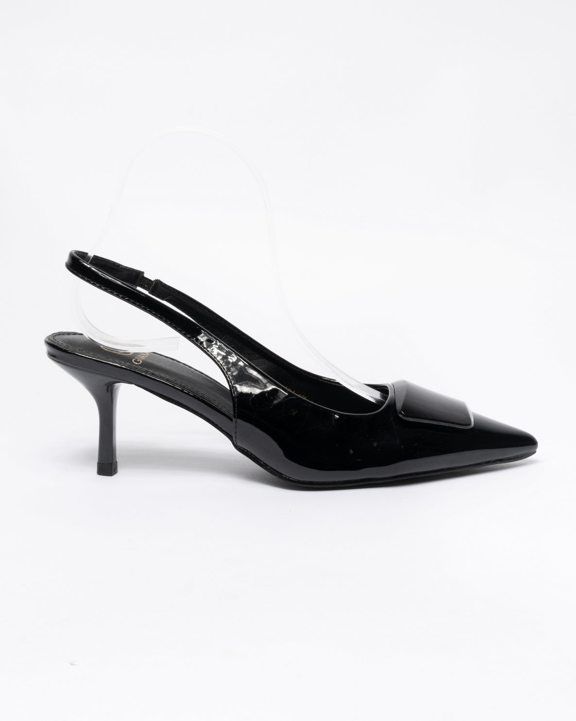 Decolettè slingback effetto Lucido - Nero