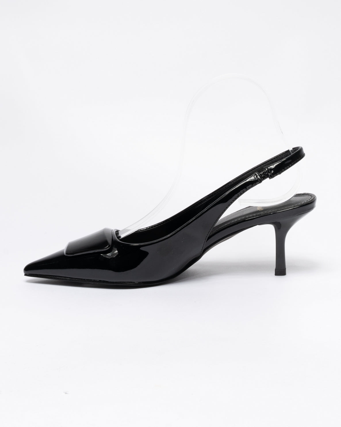 Decolettè slingback effetto Lucido - Nero