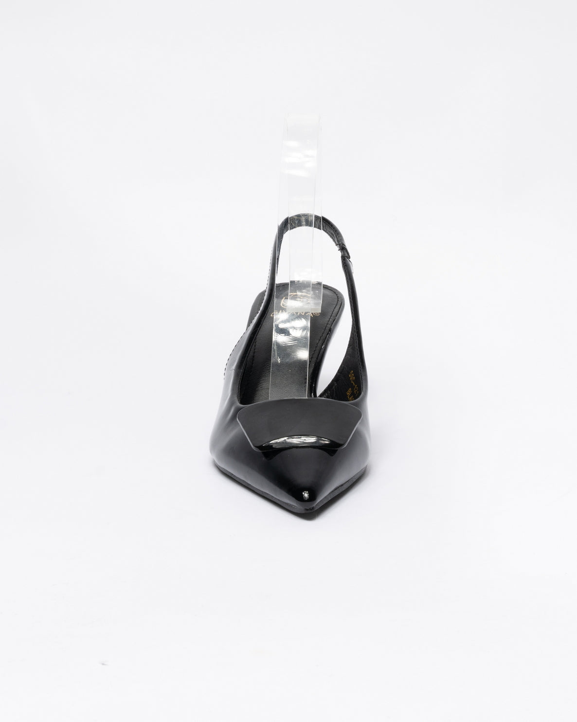 Decolettè slingback effetto Lucido - Nero