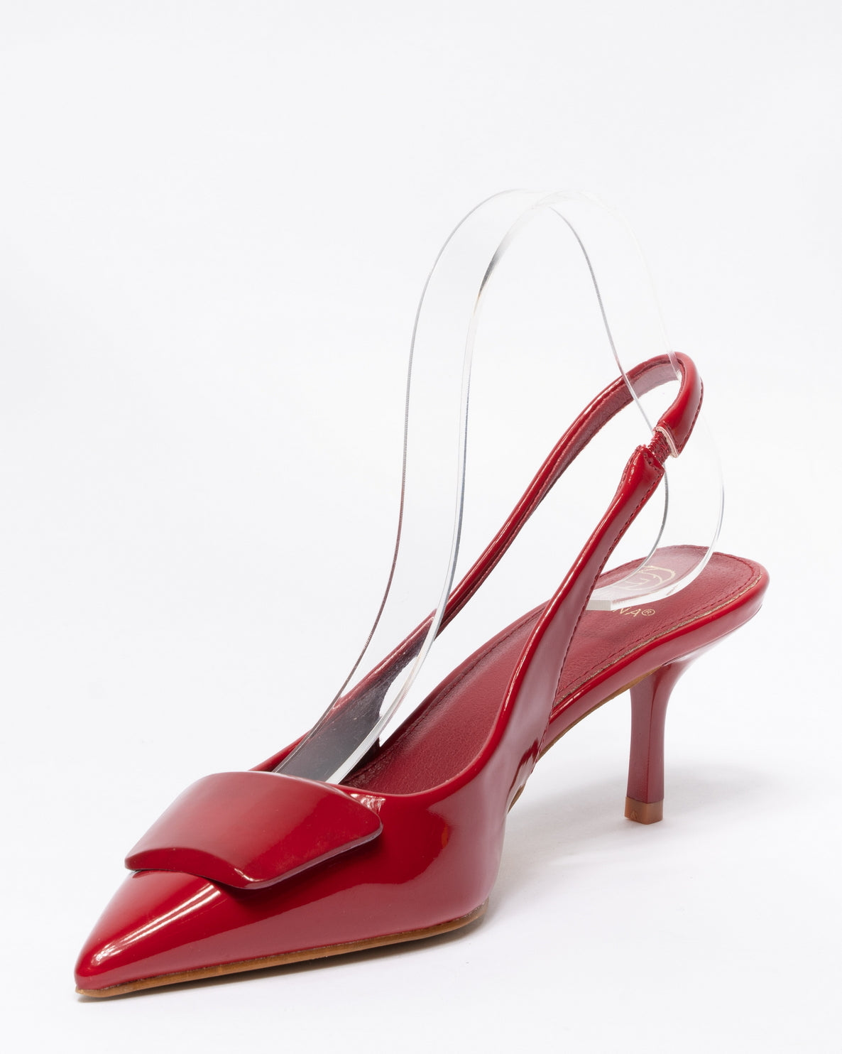 Decolettè slingback effetto Lucido - Rosso