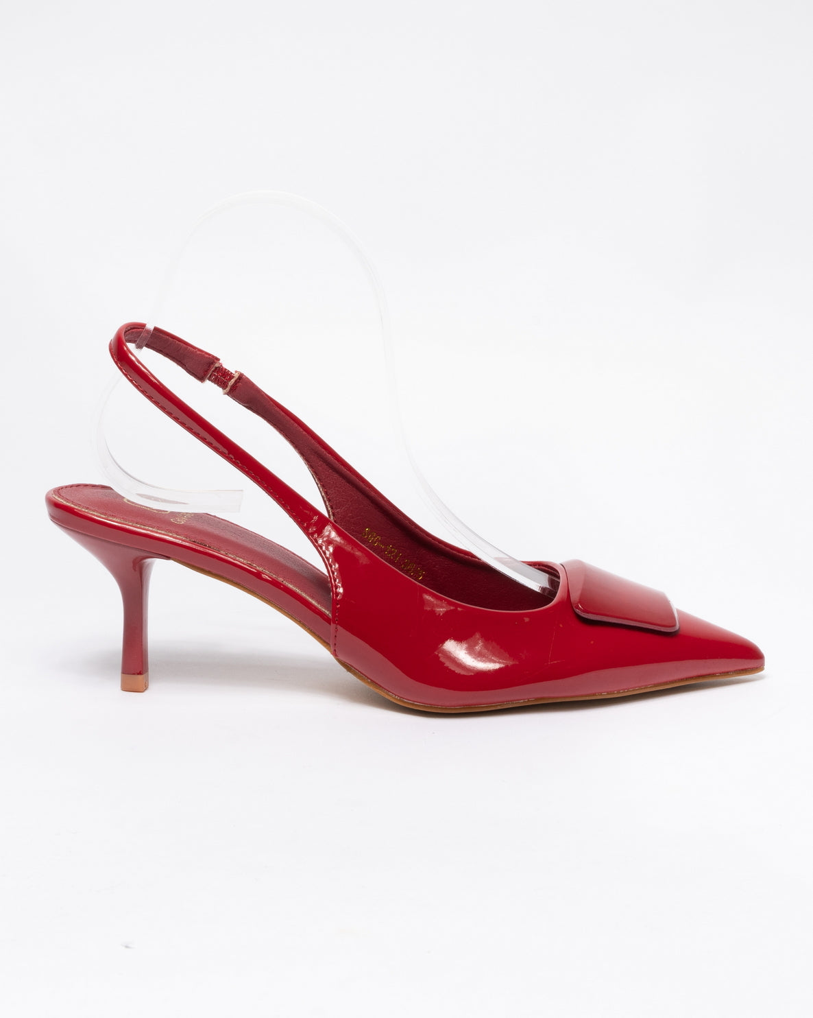 Decolettè slingback effetto Lucido - Rosso