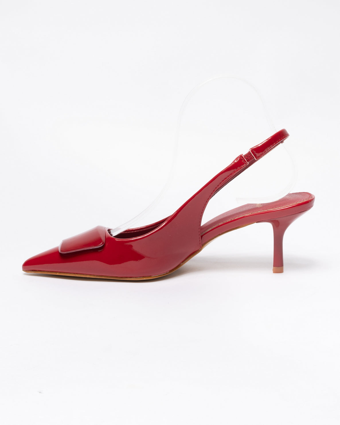 Decolettè slingback effetto Lucido - Rosso