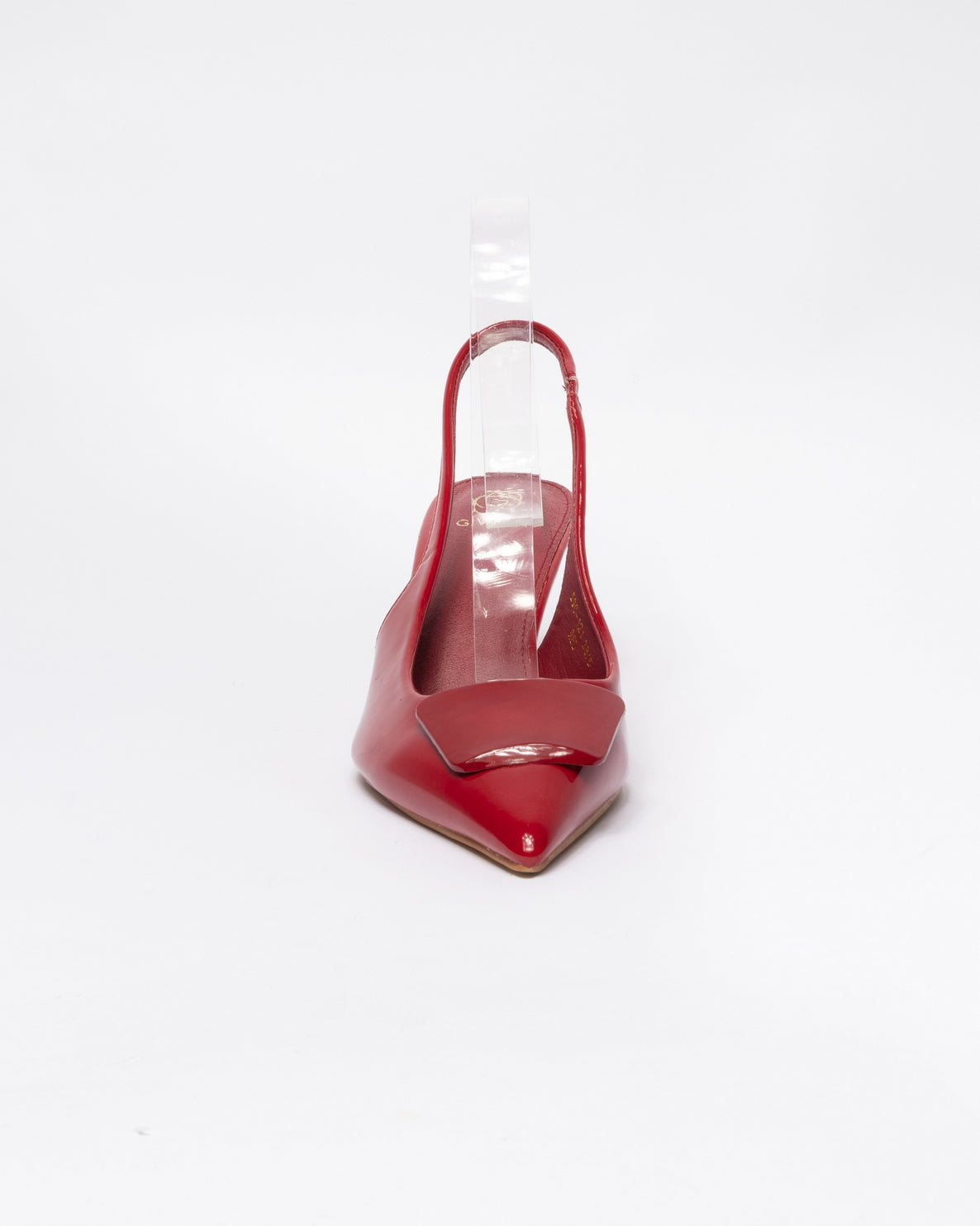 Decolettè slingback effetto Lucido - Rosso