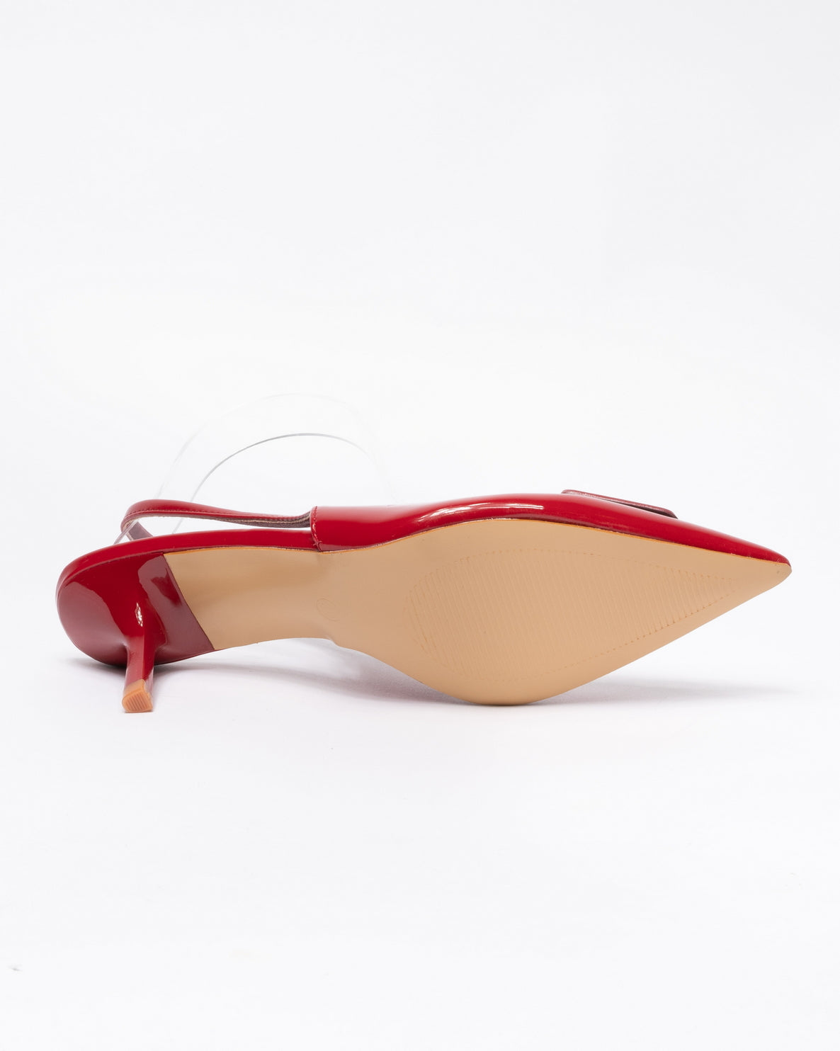 Decolettè slingback effetto Lucido - Rosso