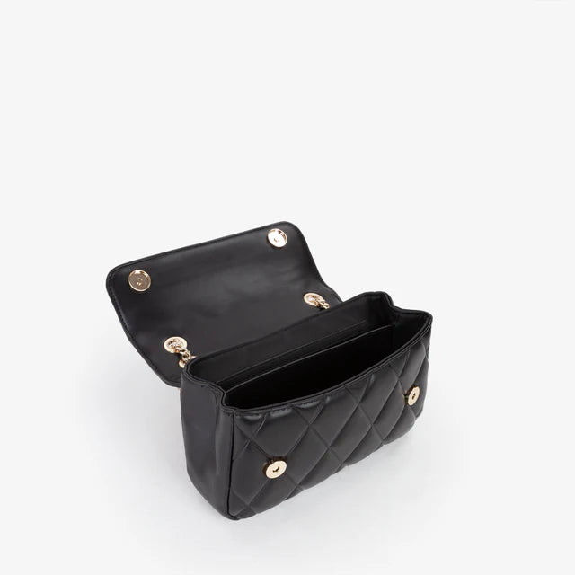 Mini Borsa a Spalla Valentino Bags Effetto Matelassé e Catena - nero