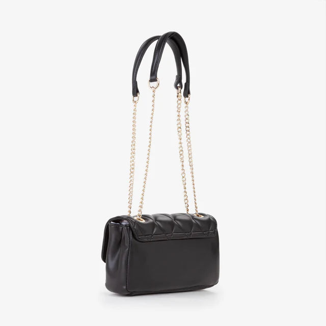 Mini Borsa a Spalla Valentino Bags Effetto Matelassé e Catena - nero