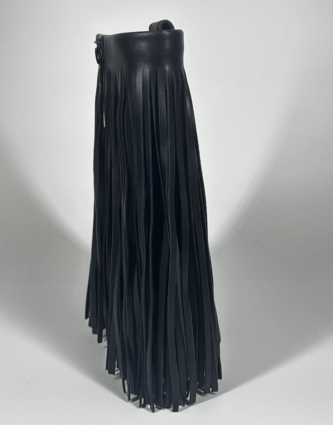 Stivale texano in ecopelle con frange - Nero