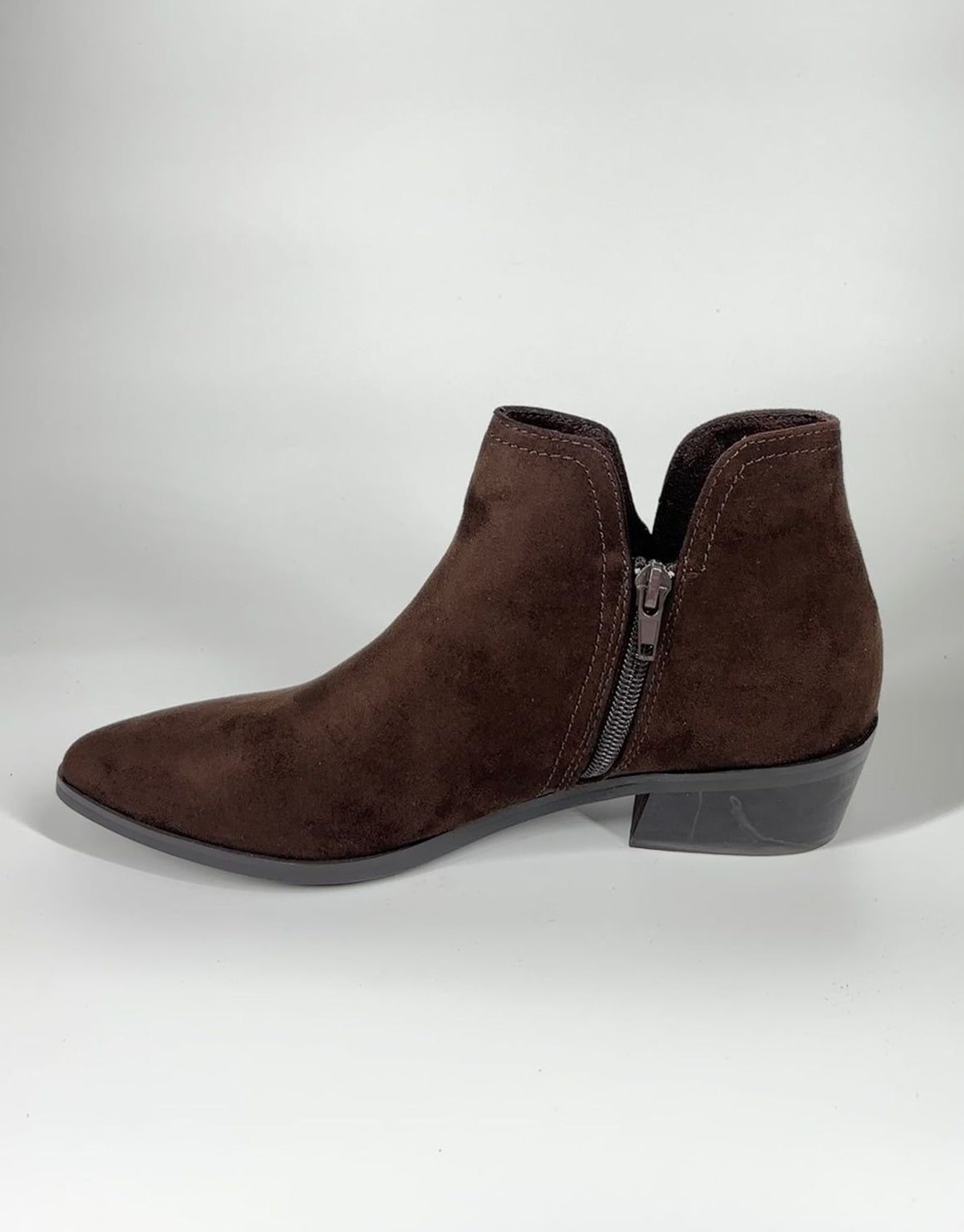 Stivale basso a punta in ecocamoscio - Marrone