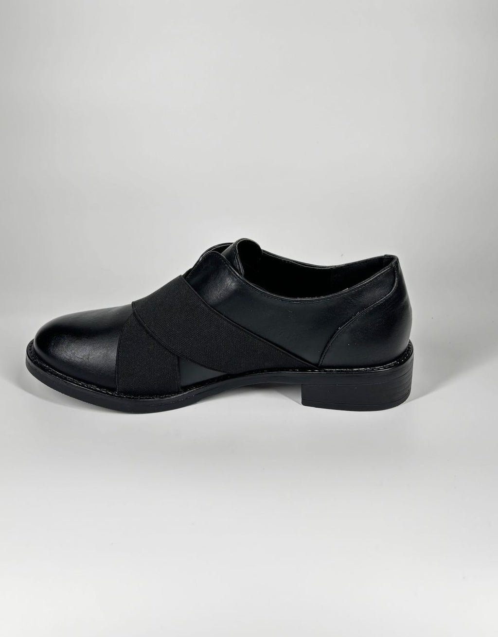 Mocassino in ecopelle con elastico - Nero