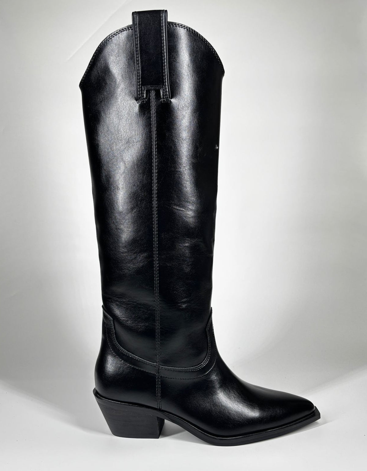 Stivale Alto Western: Ecopelle Nera