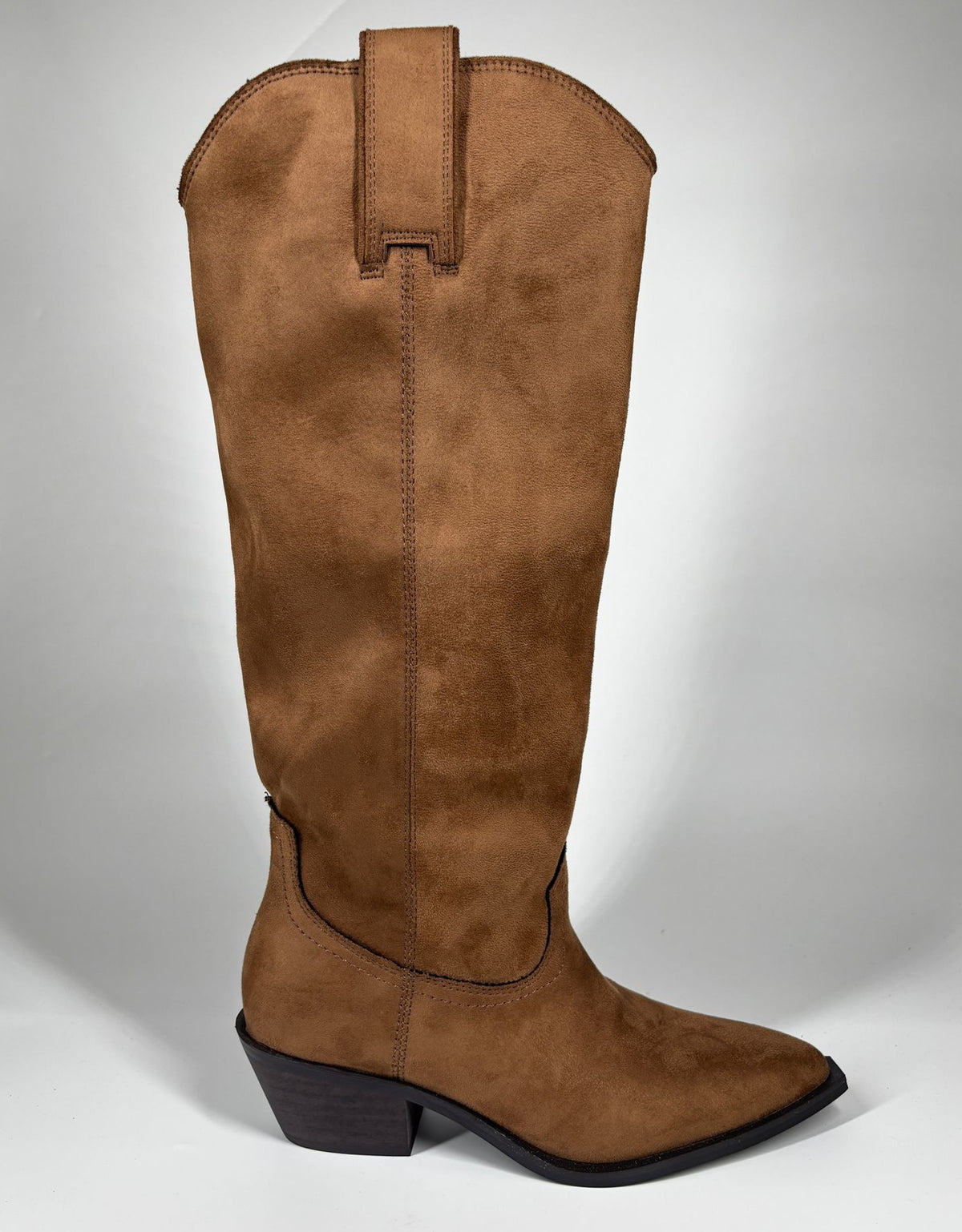 Stivale texano in ecocamoscio  - cuoio