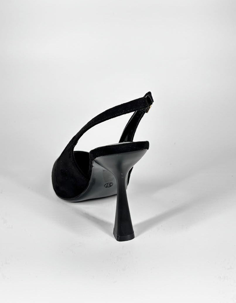 Décolleté Slingback con Tacco - Nero