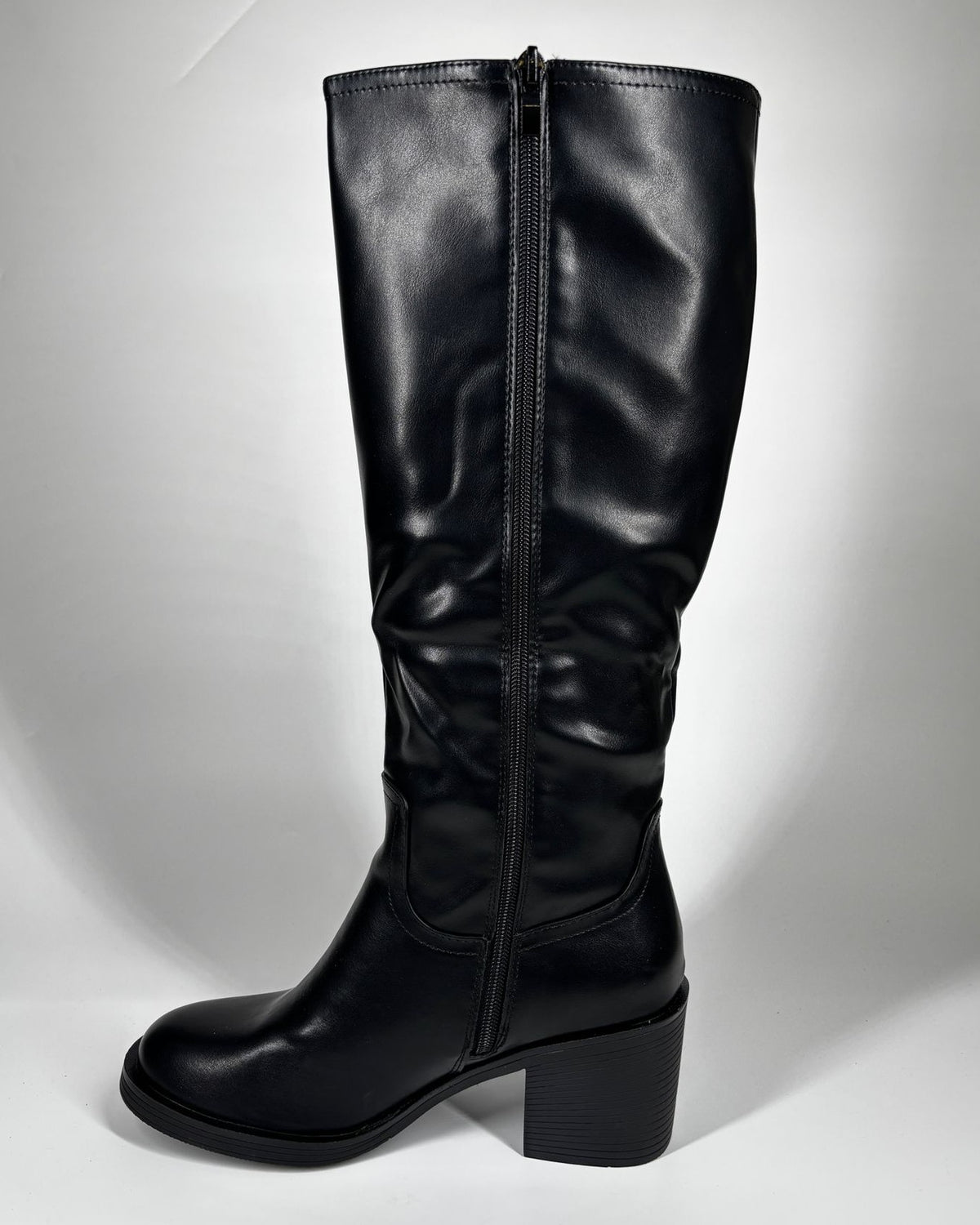 Stivale alto Country Chic in similpelle - Nero