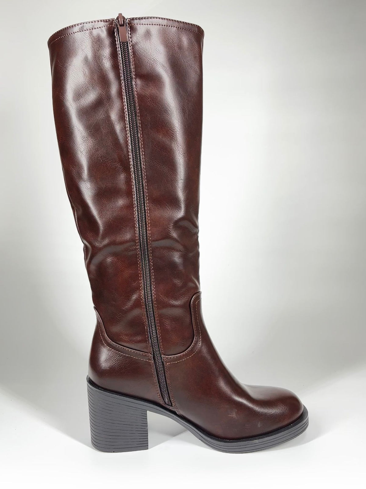 Stivale alto Country Chic in similpelle - Marrone