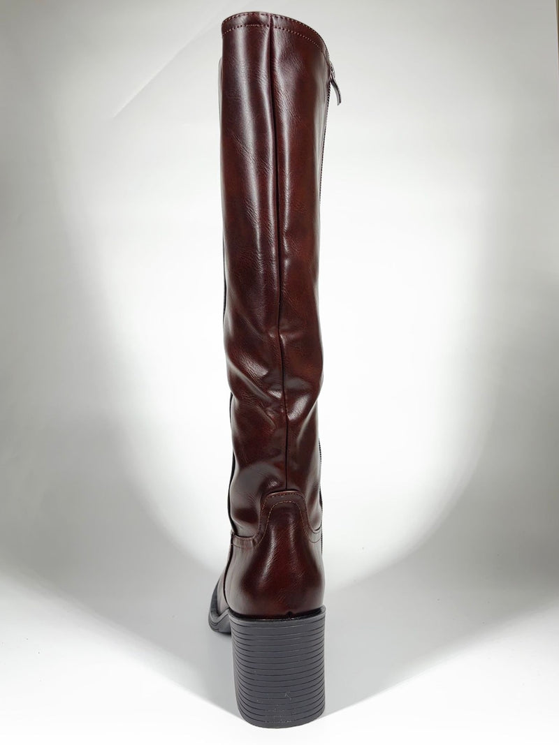 Stivale alto Country Chic in similpelle - Marrone