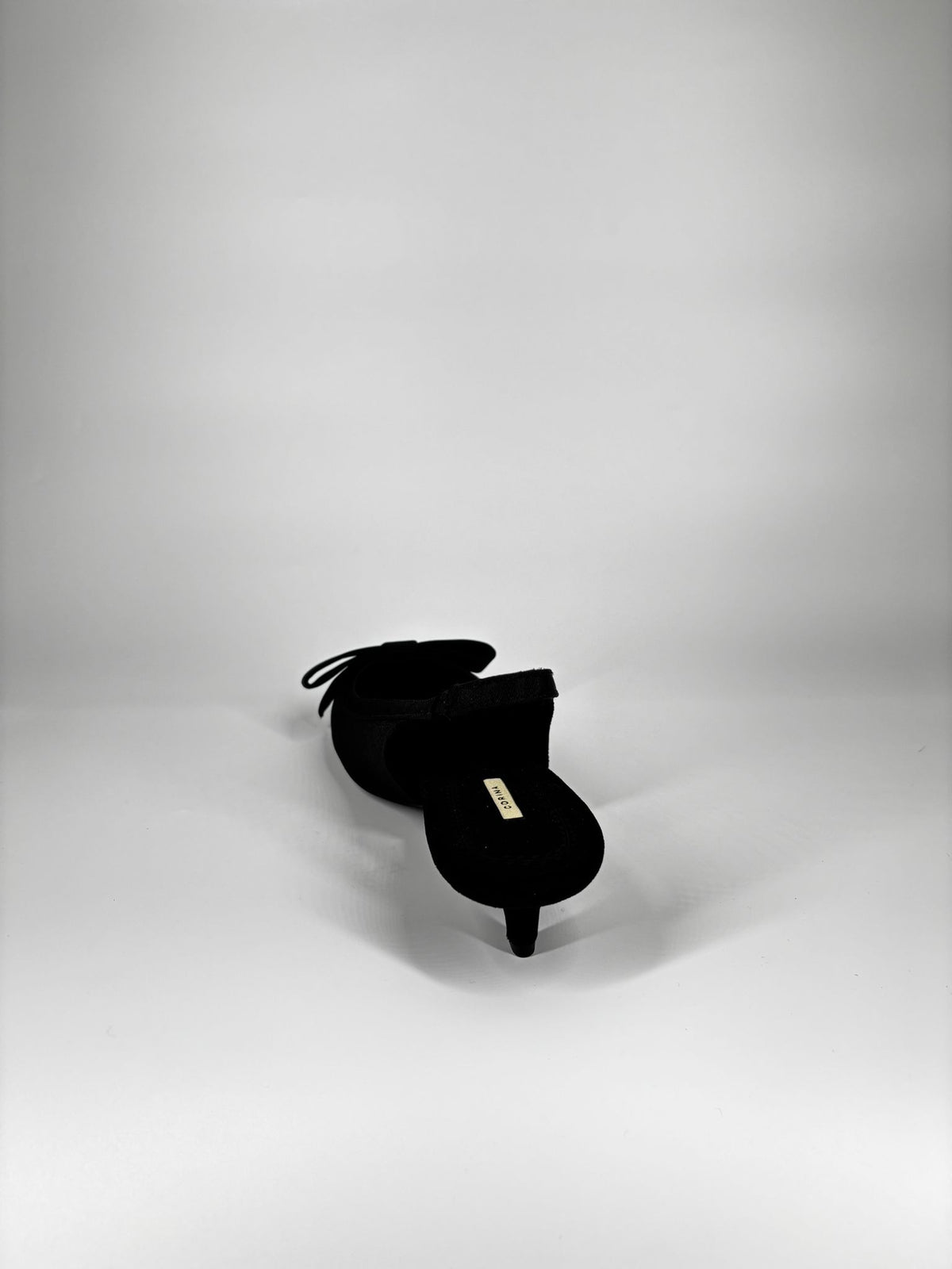 Slingback in Velluto con Fiocco - Nero