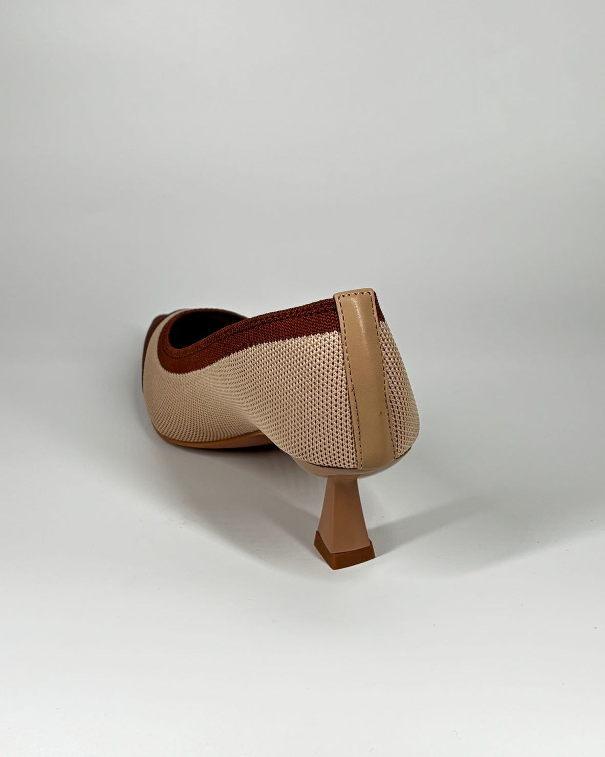 Décolleté in tessuto Bicolore - Marrone