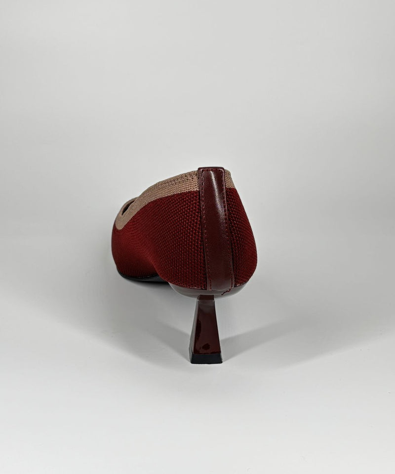 Décolleté in tessuto Bicolore - Bordeaux