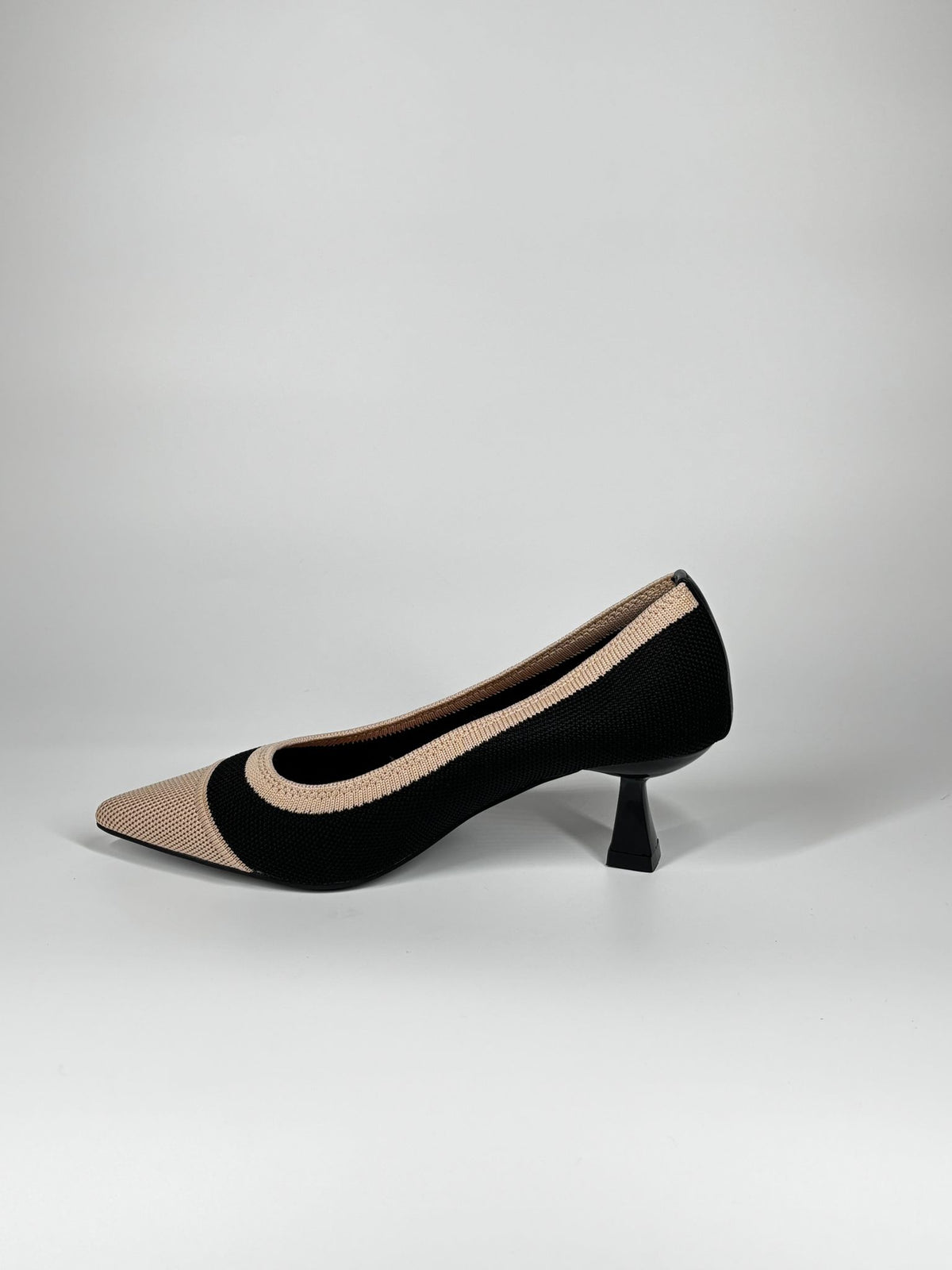 Décolleté in tessuto Bicolore - Nero