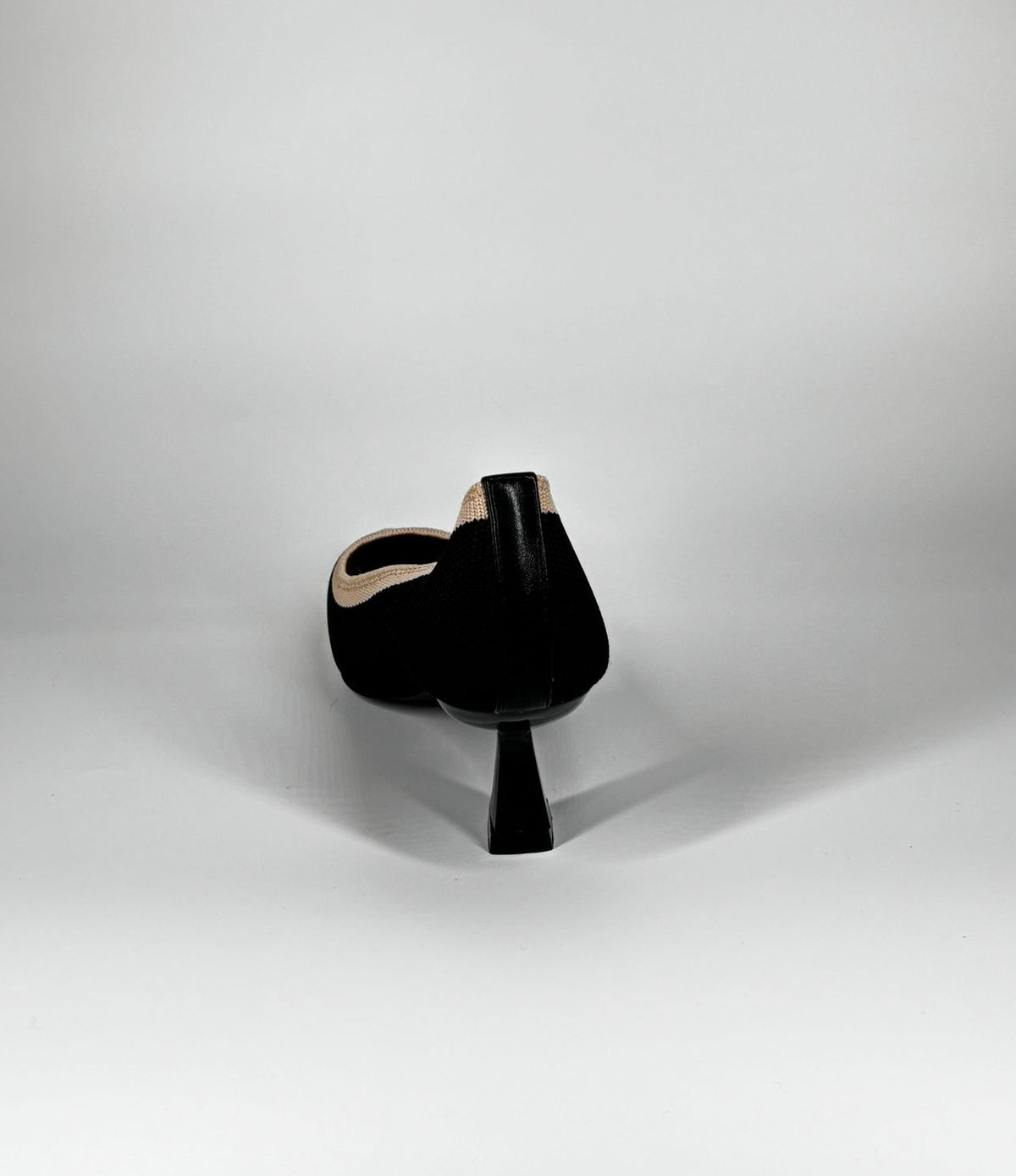 Décolleté in tessuto Bicolore - Nero