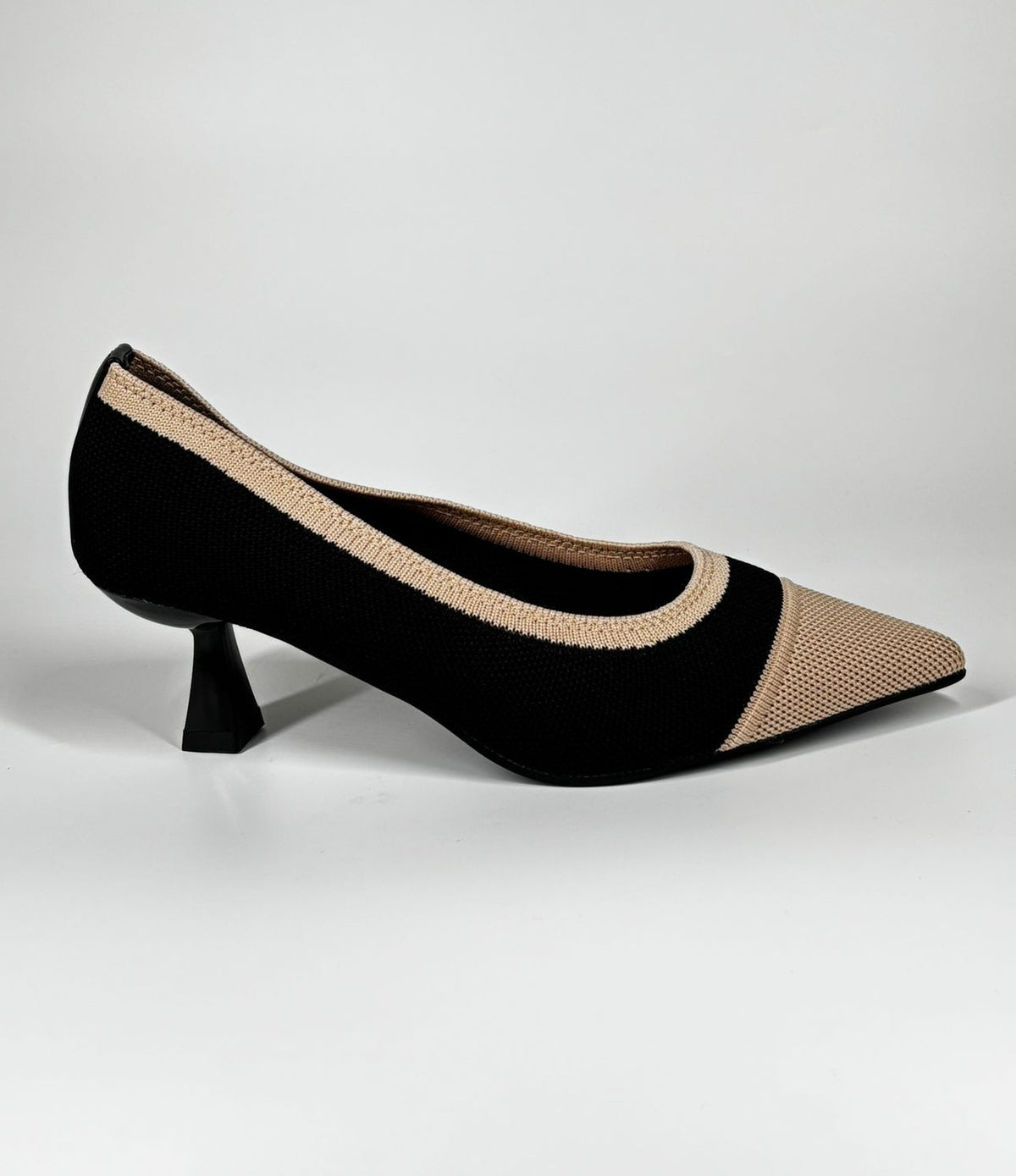 Décolleté in tessuto Bicolore - Nero