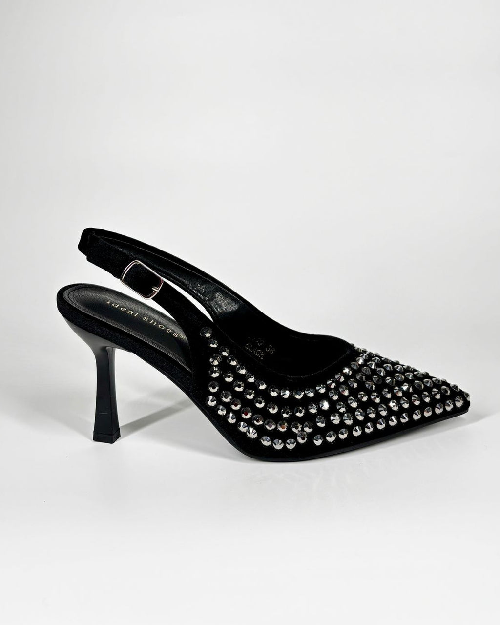 Slingback 'Velvet Rock' - Velluto nero e Borchie Silver