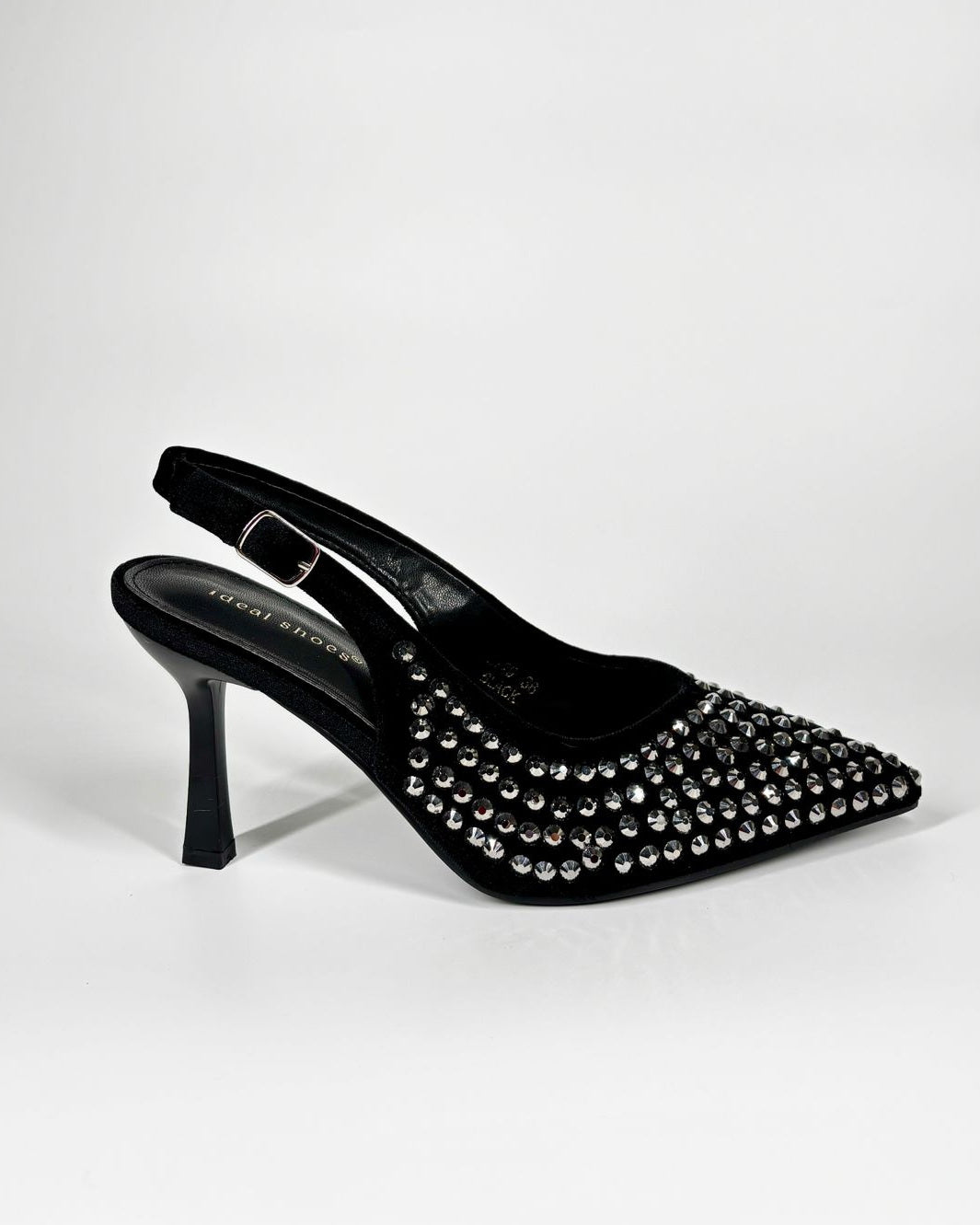 Slingback 'Velvet Rock' - Velluto nero e Borchie Silver