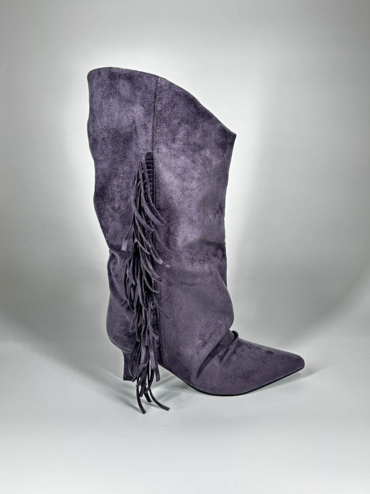 Stivale con Frange in Camoscio - Grigio