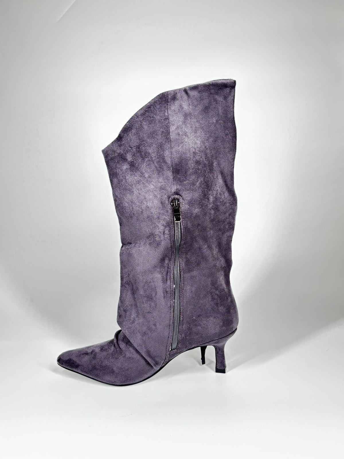 Stivale con Frange in Camoscio - Grigio