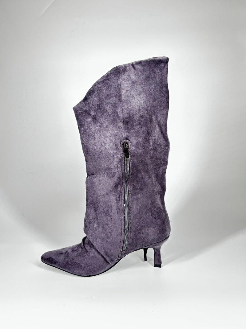 Stivale con Frange in Camoscio - Grigio