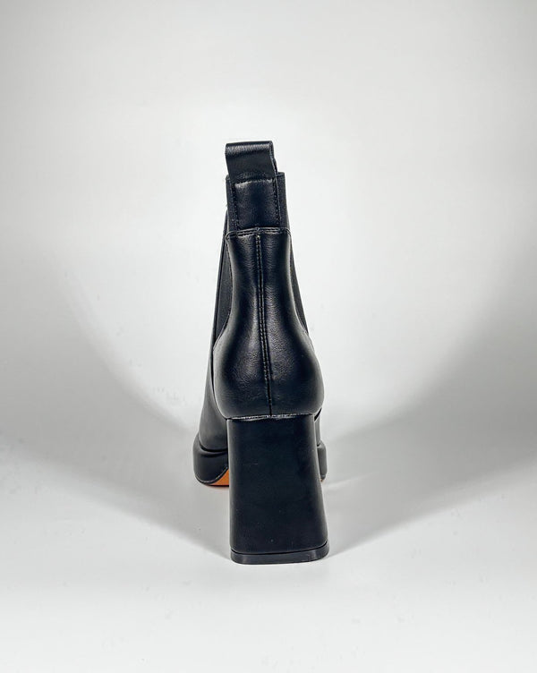 Stivaletto Chelsea Platform '70s Punta Squadrata - Nero
