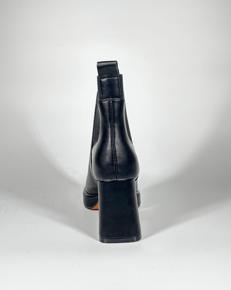 Stivaletto Chelsea Platform '70s Punta Squadrata - Nero