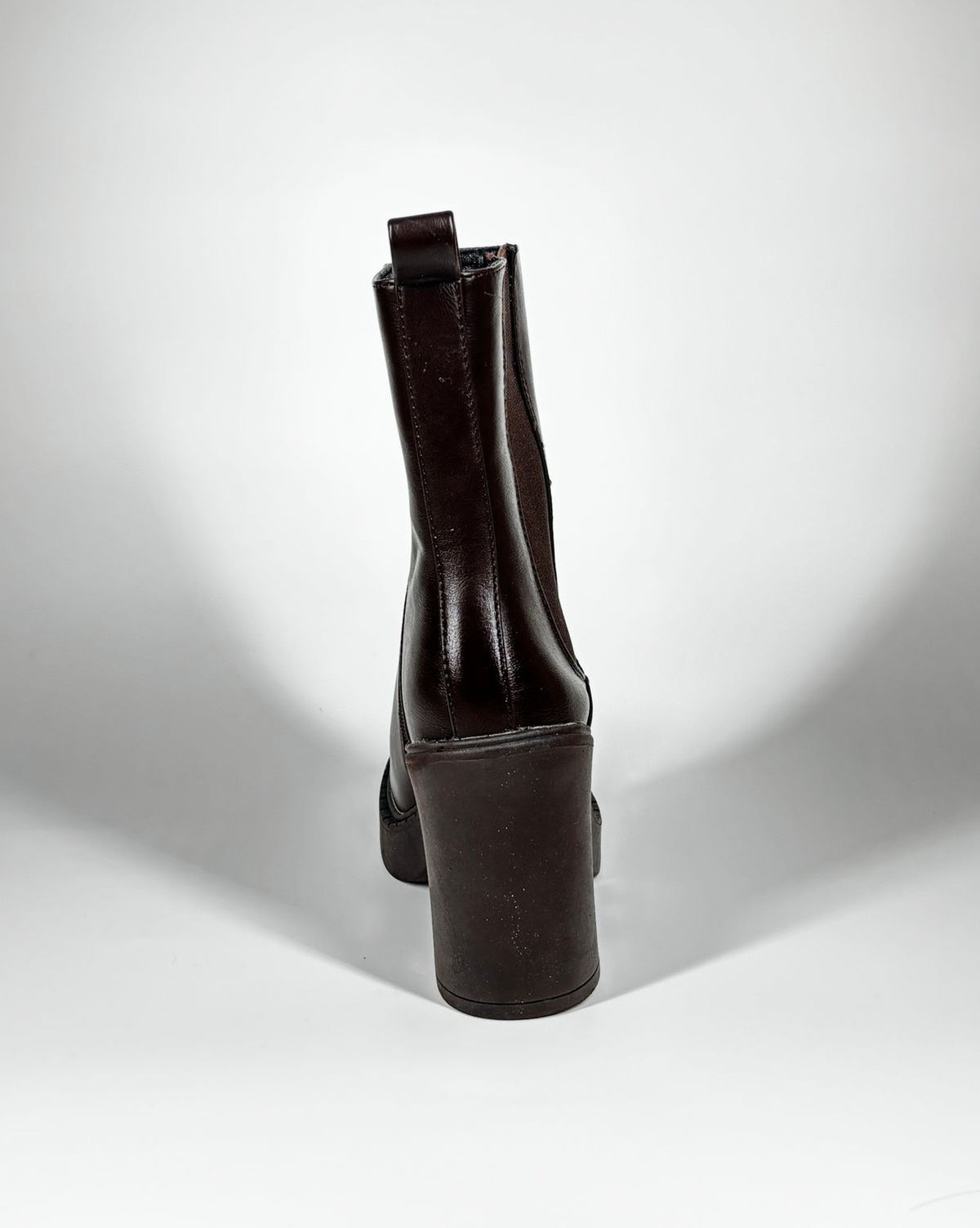 Stivaletto Chunky con Tacco Largo - Marrone Scuro