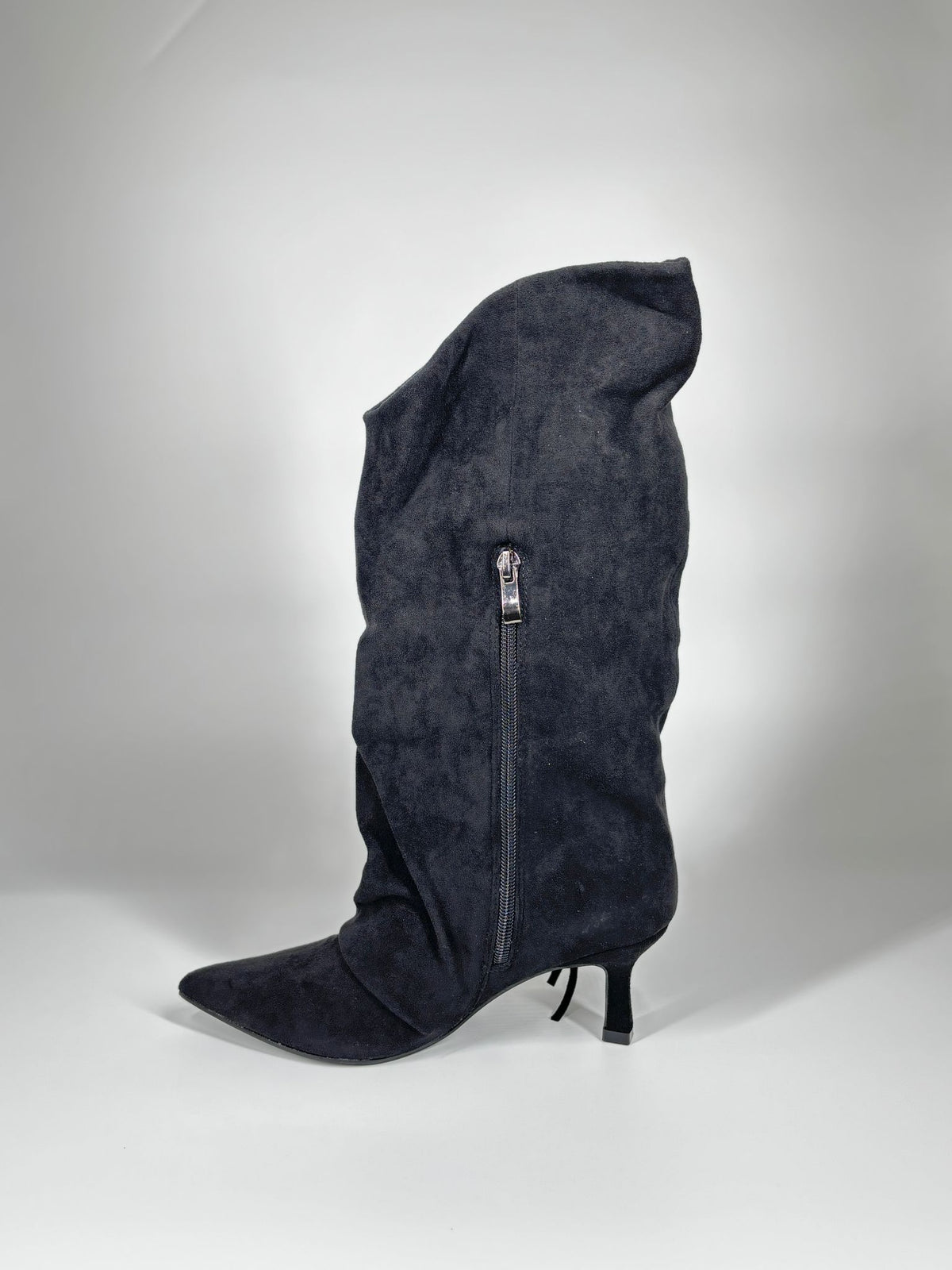Stivale con Frange in Camoscio - Nero