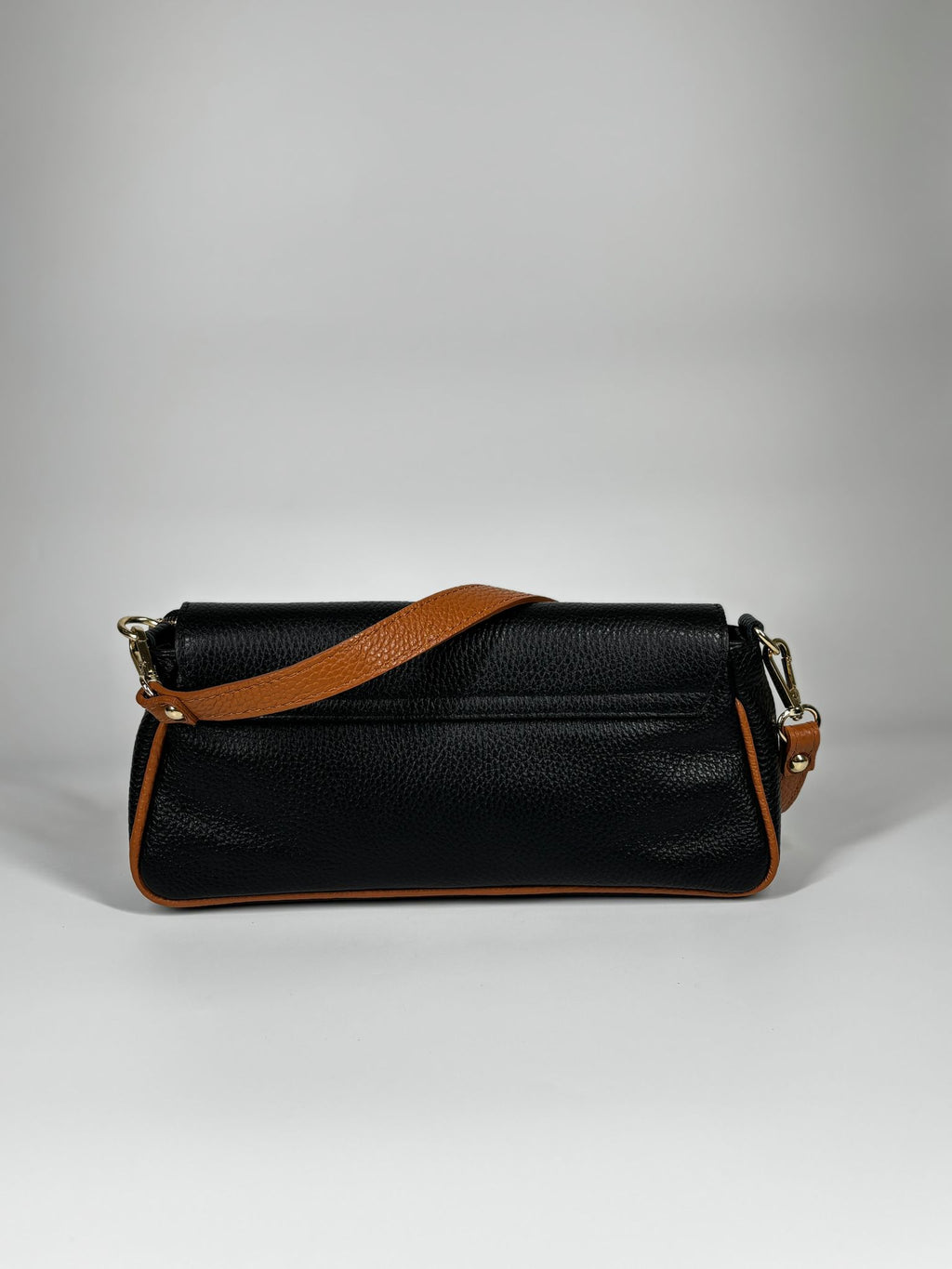 Borsa a Tracolla in Vera Pelle - Nera