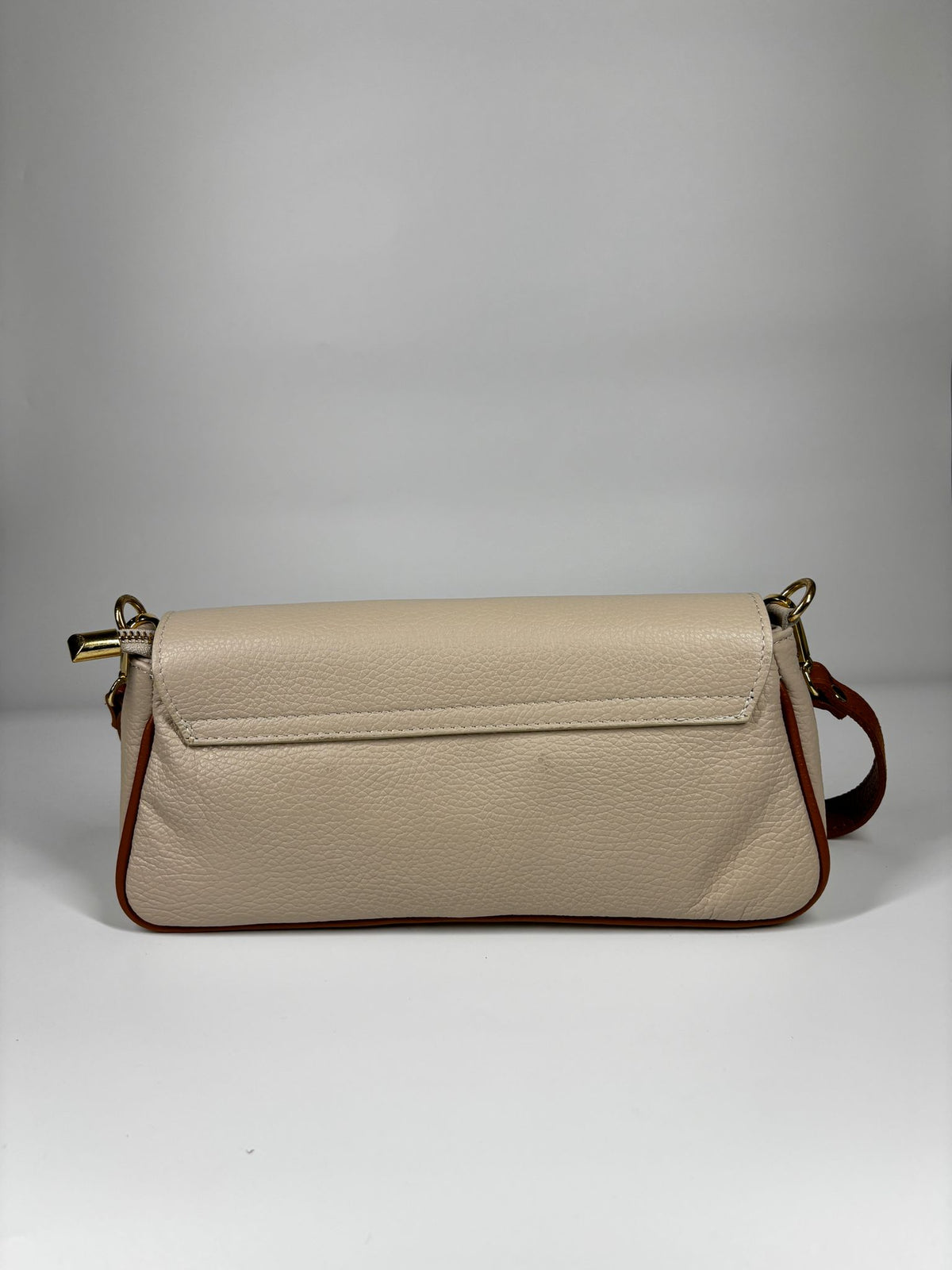 Borsa a Tracolla in Vera Pelle - Beige