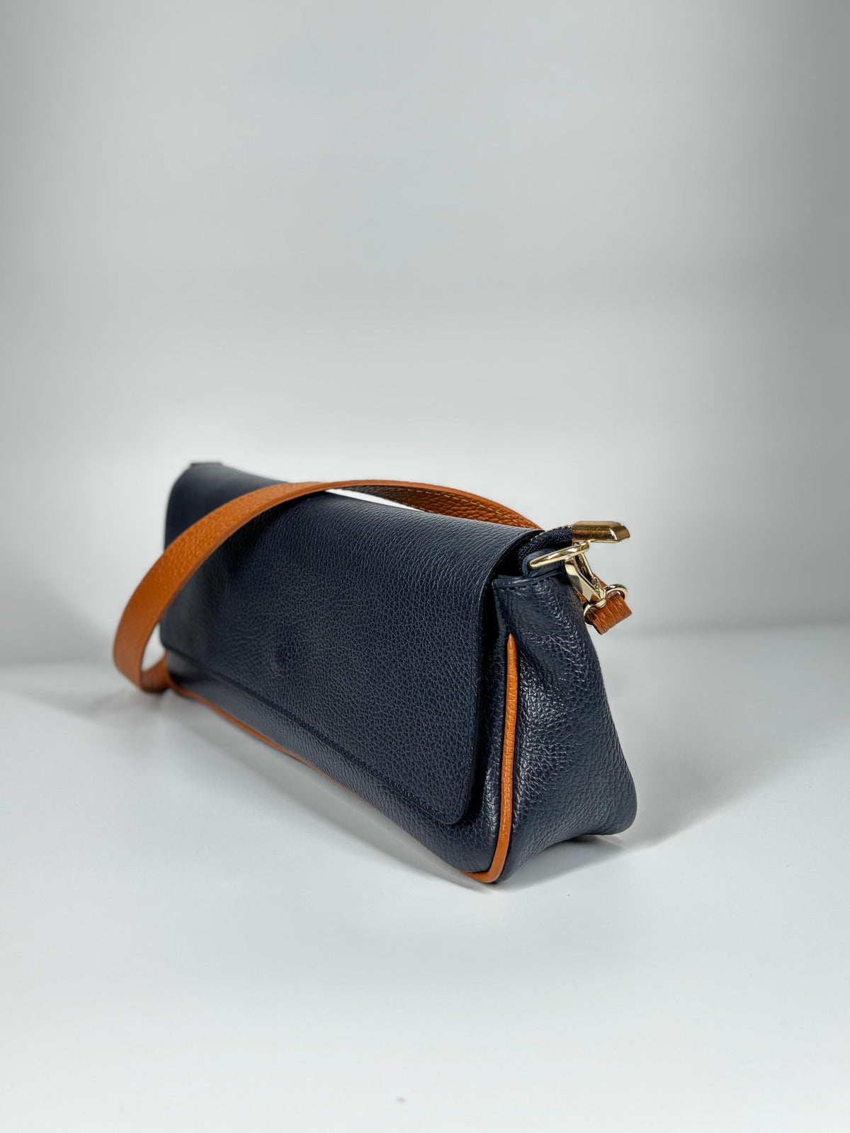 Borsa a Tracolla in Vera Pelle - Blu