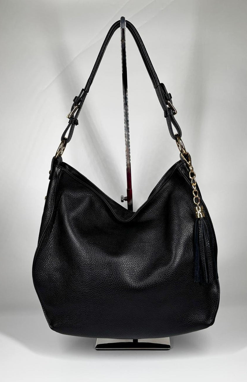 Borsa in vera pelle - Nero