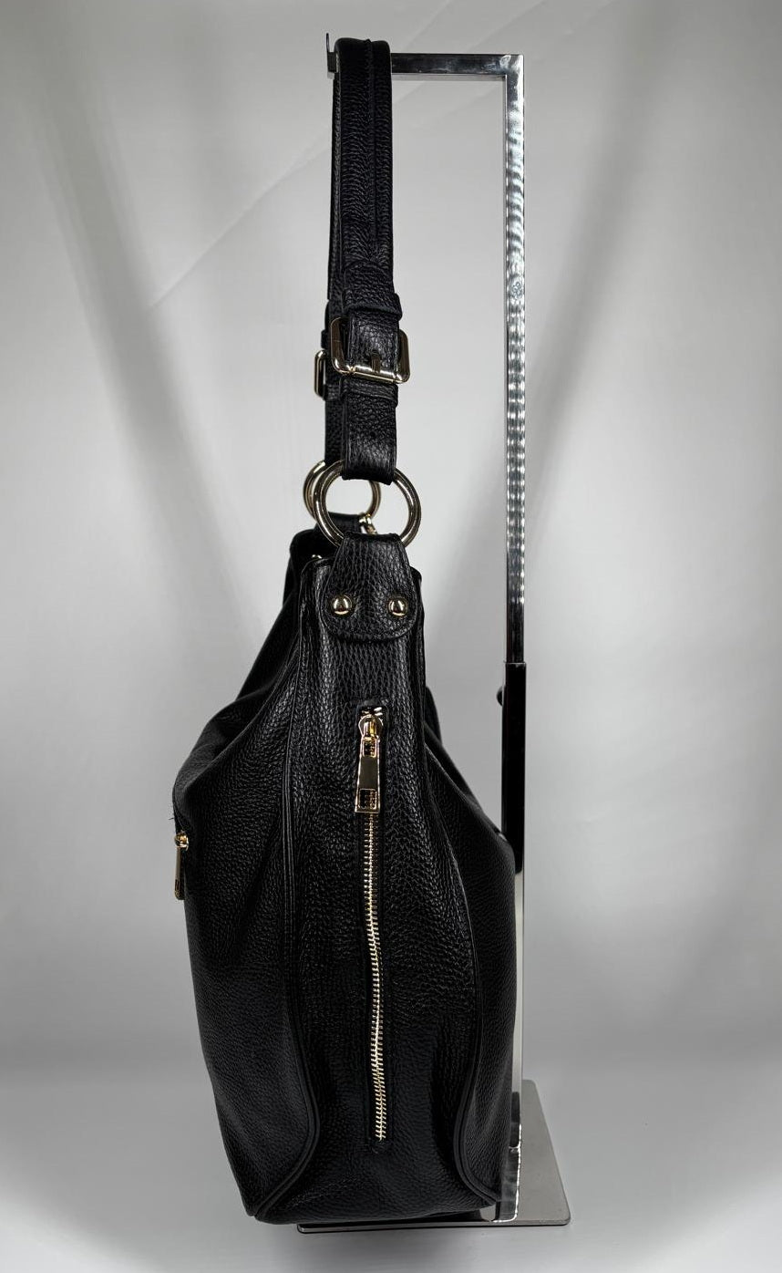 Borsa in vera pelle - Nero