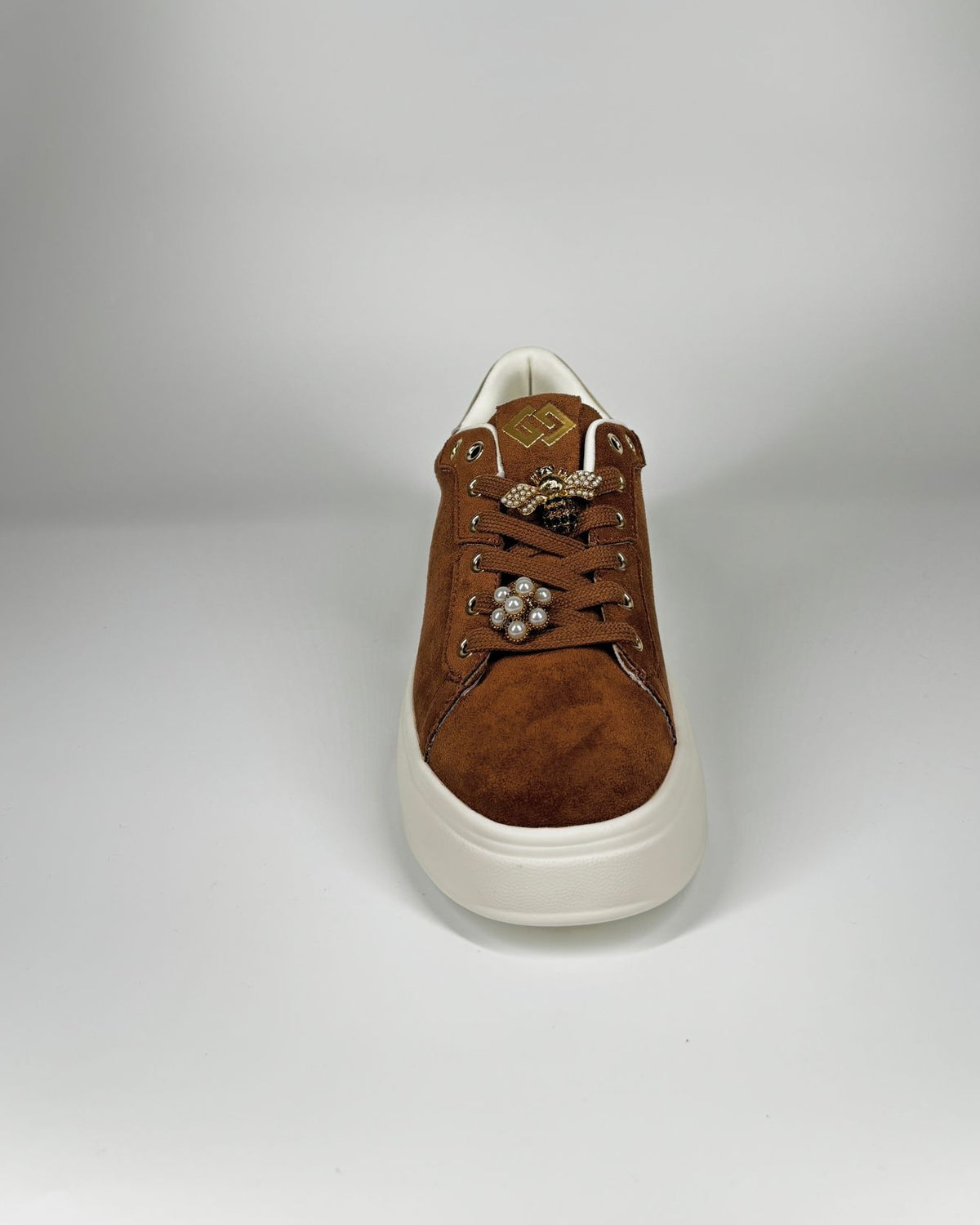 Sneaker Gold&Gold Platform in Camoscio - Marrone