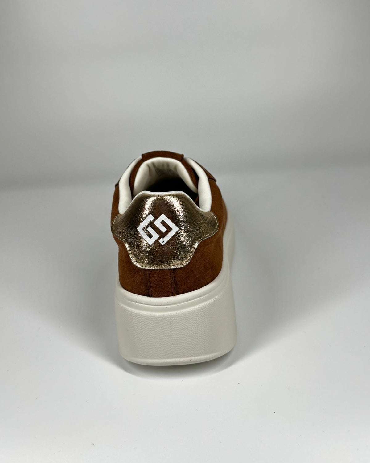 Sneaker Gold&Gold Platform in Camoscio - Marrone