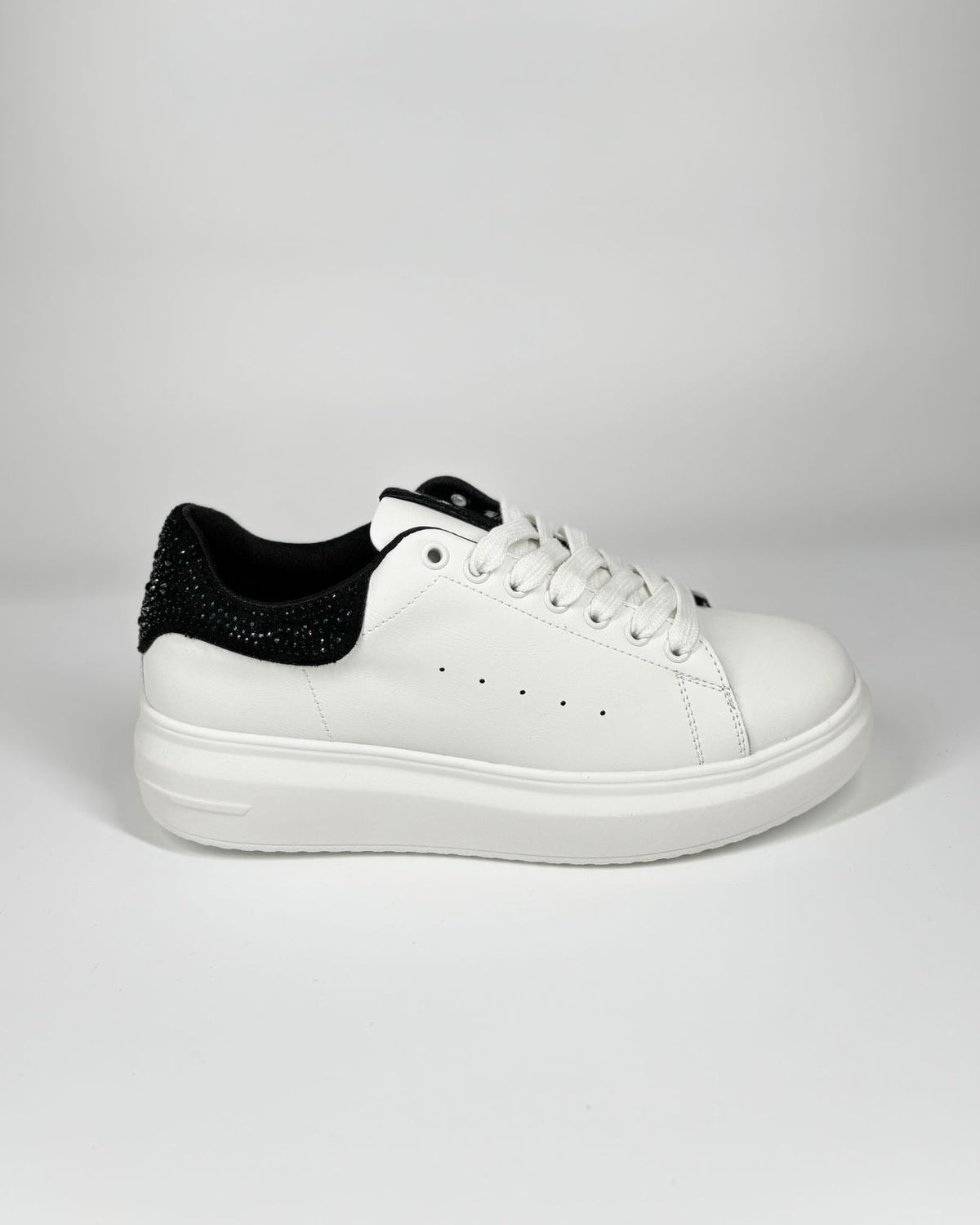 Sneaker Gold&Gold Bassa con Glitter - Bianco