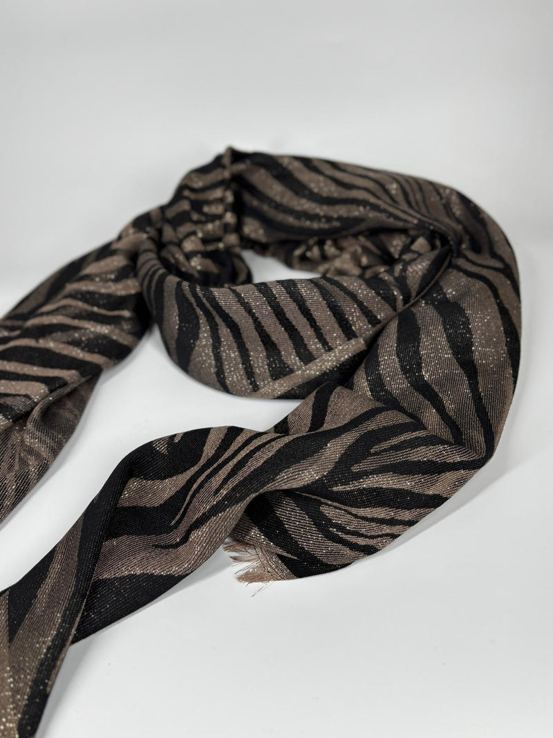 Sciarpa Animalier Lurex - Nero e Oro