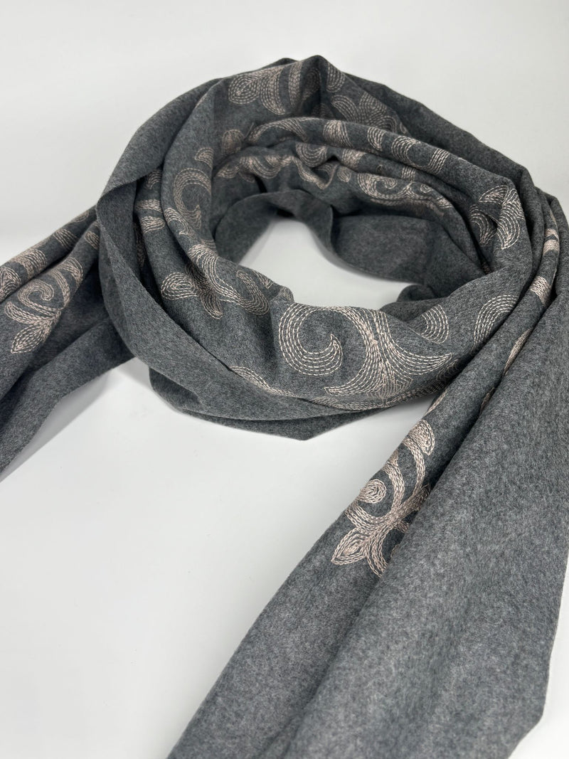Sciarpa Ricamata - Grigio