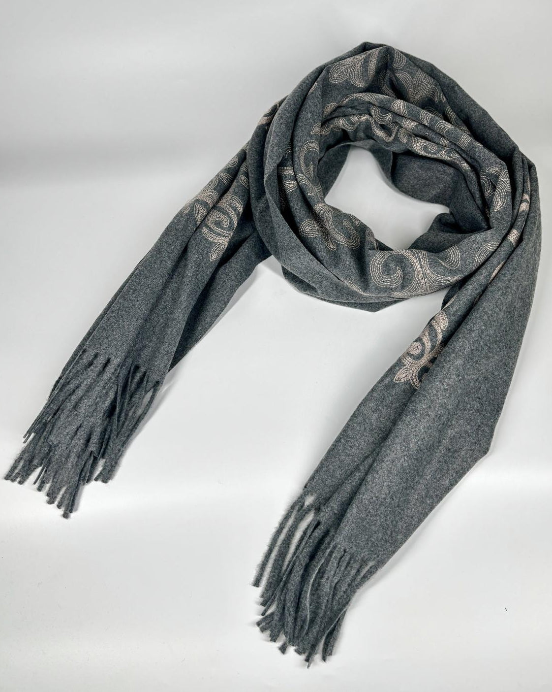 Sciarpa Ricamata - Grigio