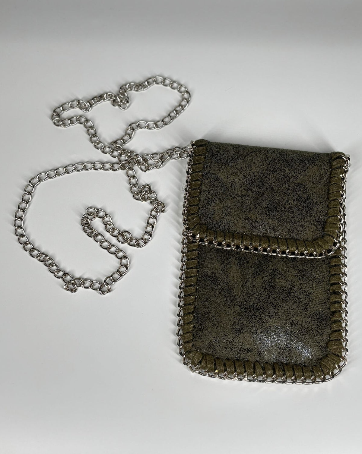 Porta Cellulare a Tracolla - Verde & Argento