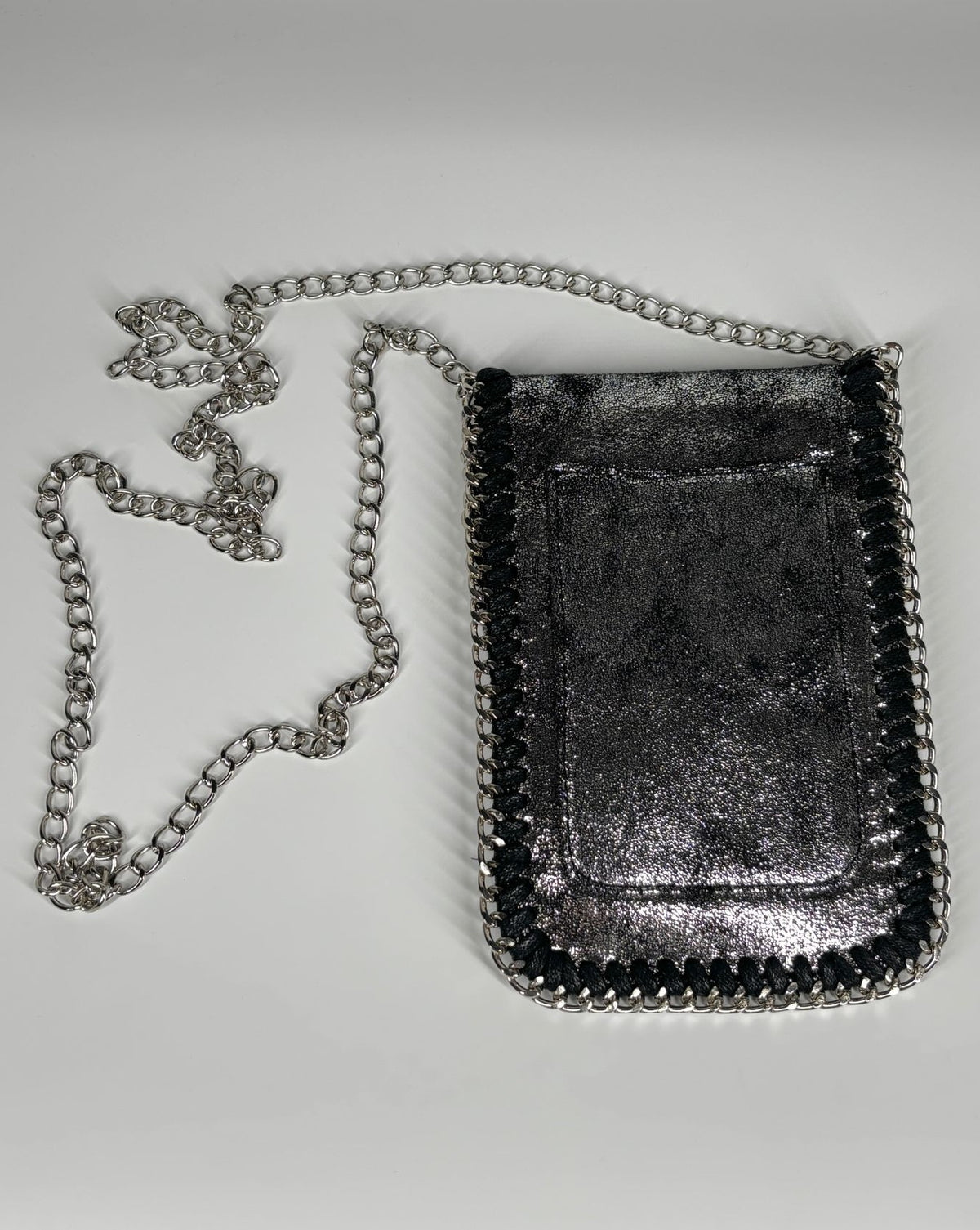 Porta Cellulare a Tracolla - Nero & Argento