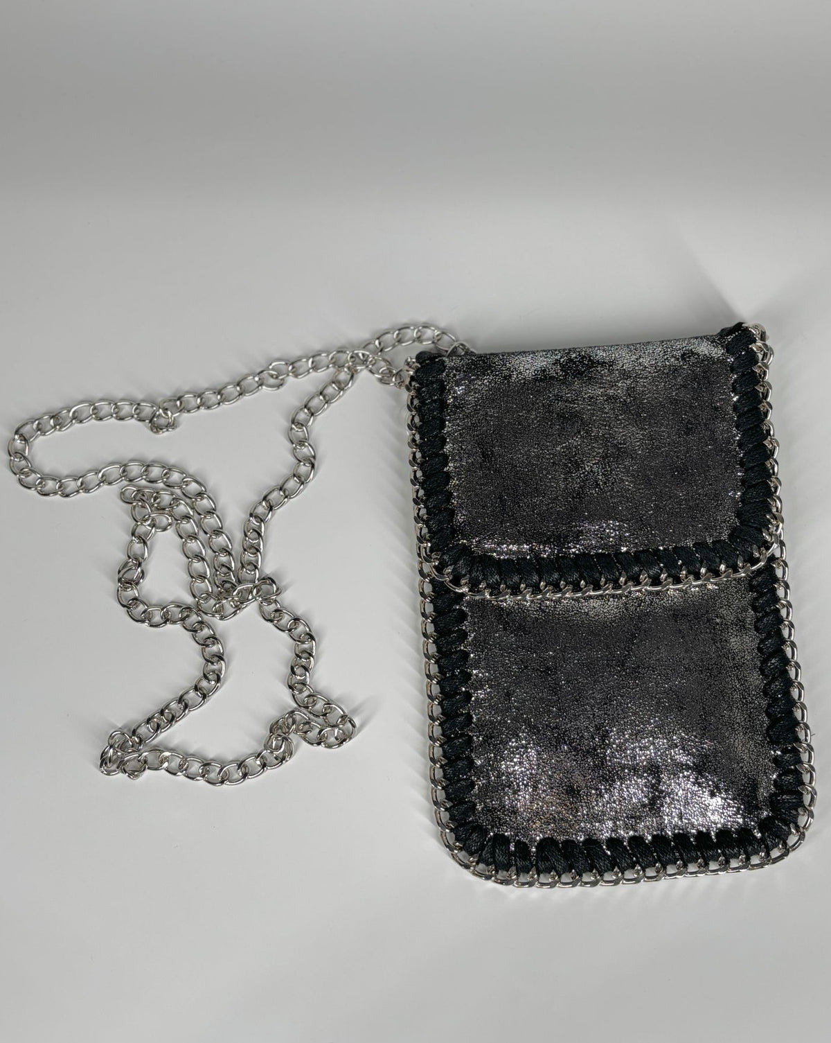 Porta Cellulare a Tracolla - Nero & Argento